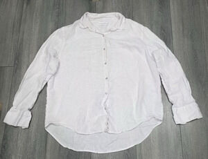 Assembly Label Linen Long Sleeve Collared Button Up Shirt Womens Size 10 A008057